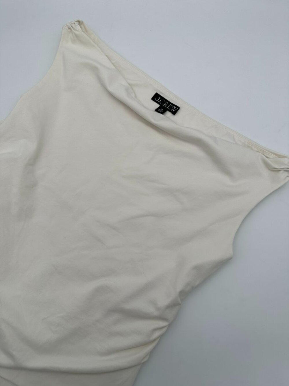 J. Crew Women's Off the Shoulder Cropped Fit Stretch Tank Top Size Medium, Ivory